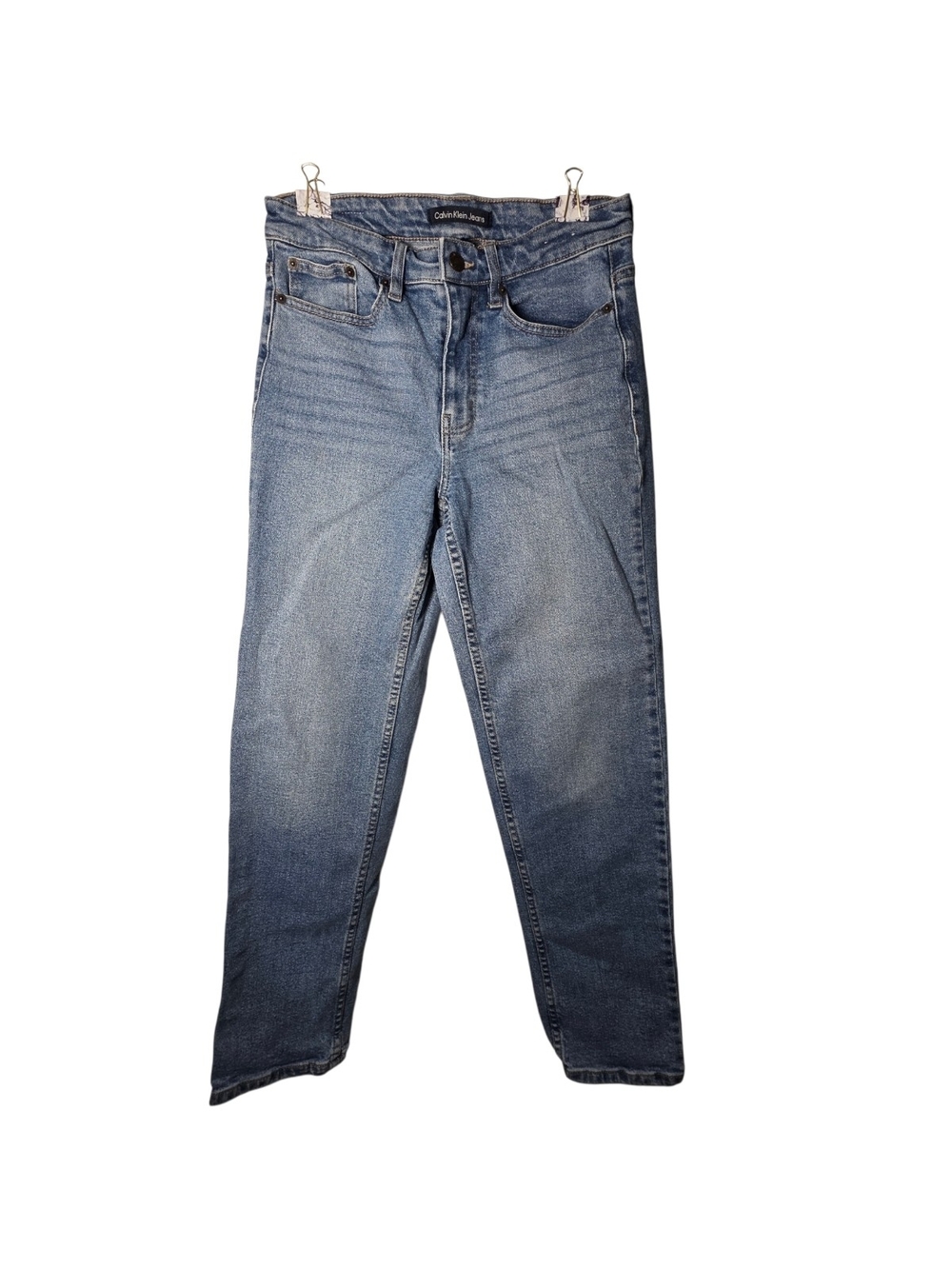 Calvin Klein Jeans Mid Rise Slim Straight Leg Jeans Light Wash Denim Pants 26